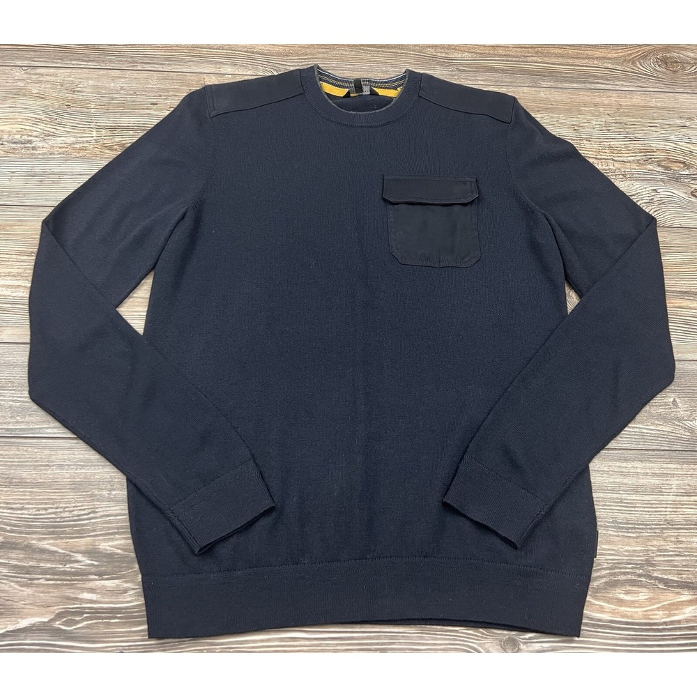 Ted Baker Mens Sweater Sz 3 (Medium) Wool Blend Pullover Crewneck Dark Acadamia